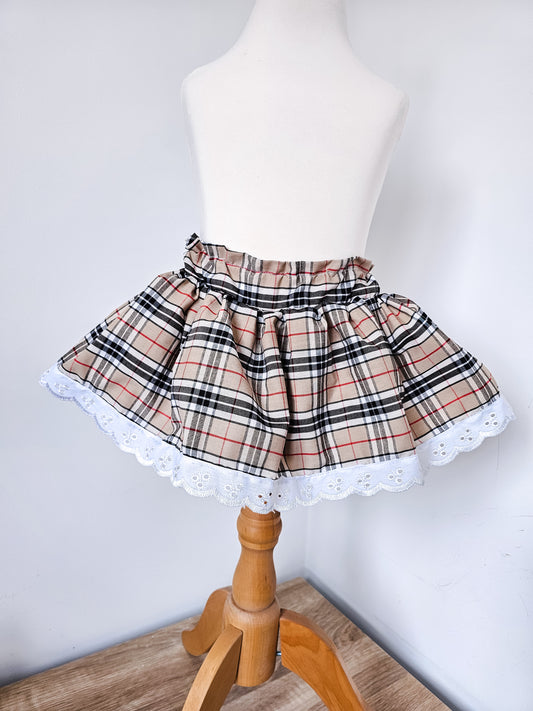 Brown Tartan Peplums