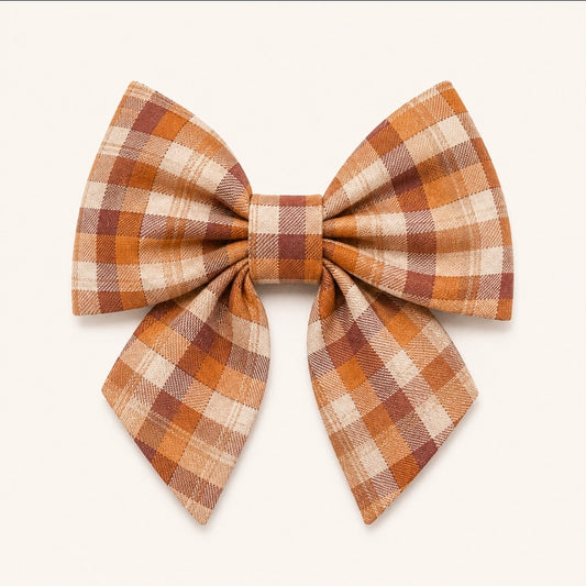 Maple Check Sailor Bow