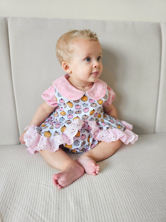 Pumpkin Rose Peplum Romper